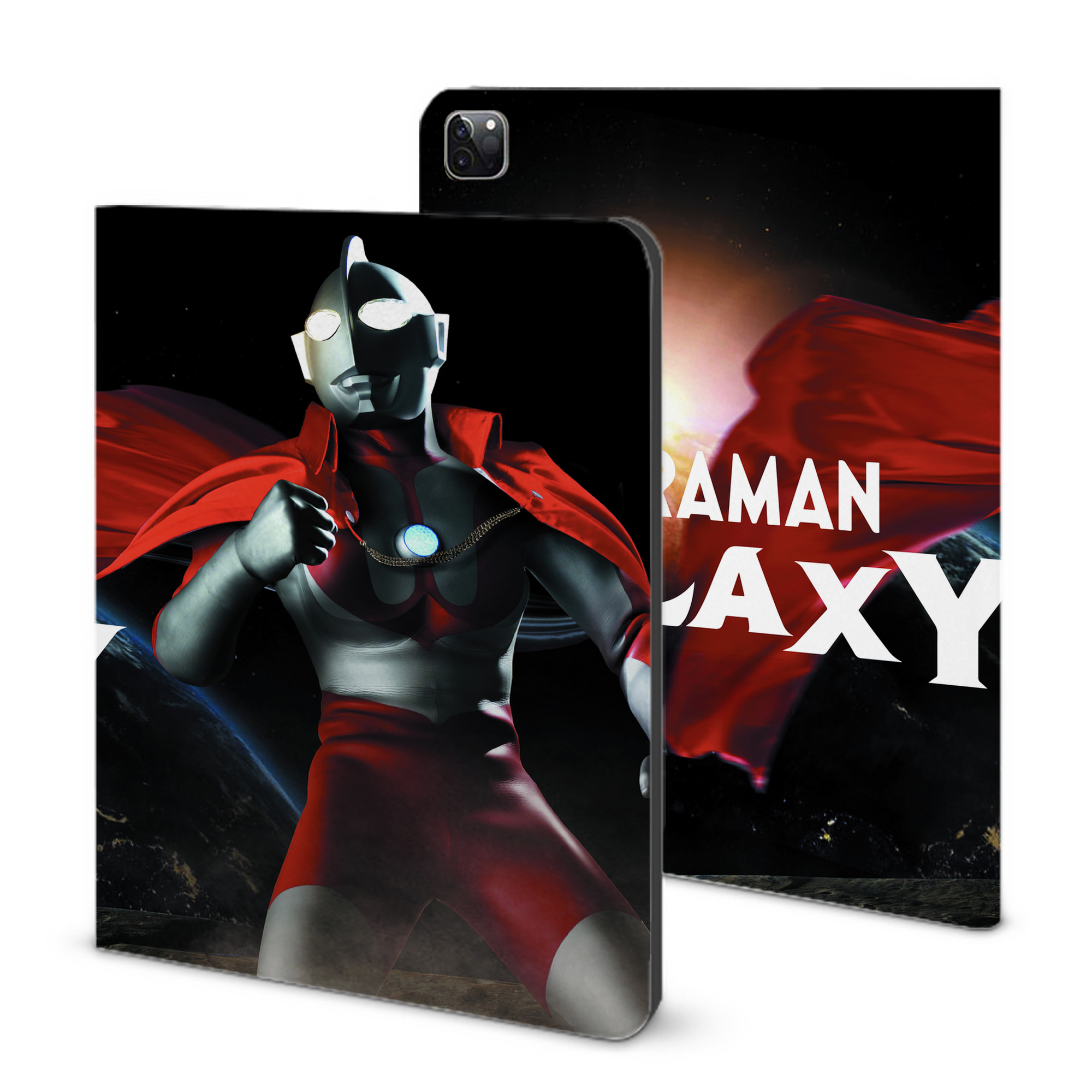 （画像用） ウルトラマン Ultraman IPad ケース ブック型 PUレザー TPU 耐衝撃 軽量 薄型 ペン収納なし 全面保護 IPad 各モデル対応